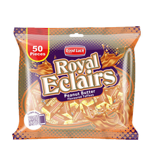 GOOD LUCK ROYAL ECLAIRS PEANUT BUTTER (50 Pcs)