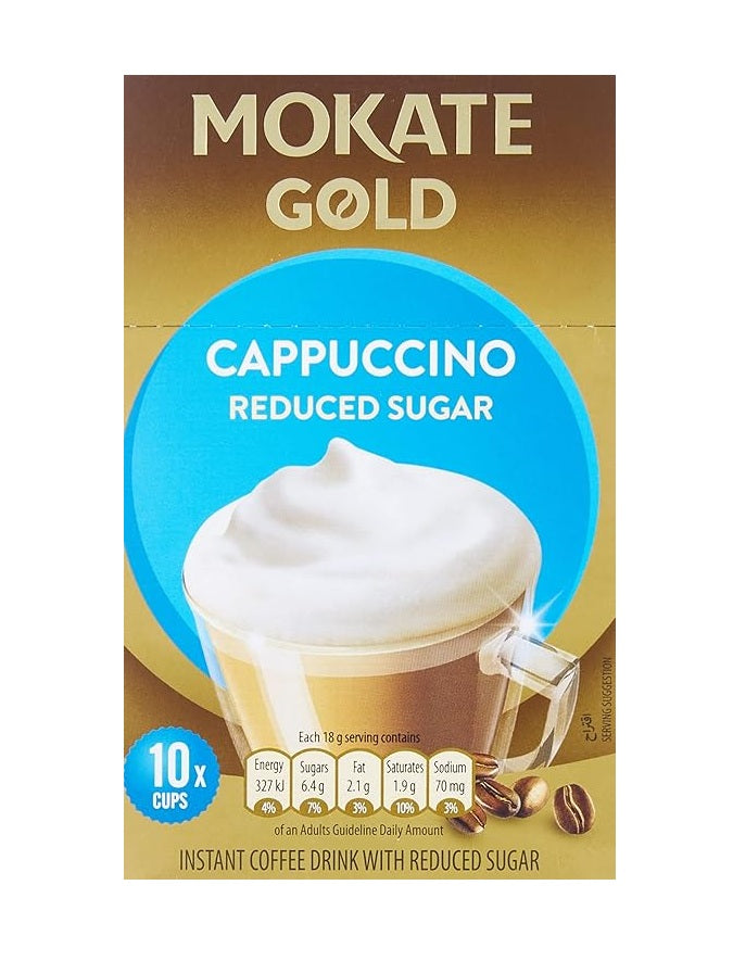 MOKATE GOLD CAPPUCCINO REDUCED SUGAR (18g x 10)