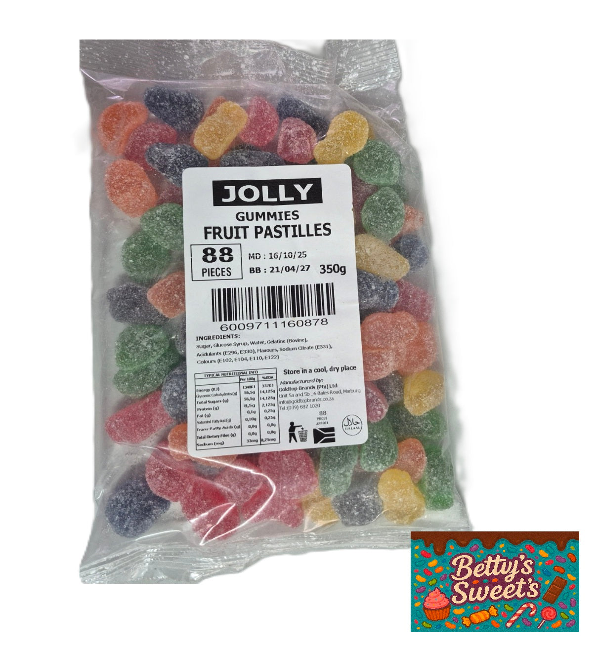 Jolly Gummies Fruit Pastilles 88pcs 350g