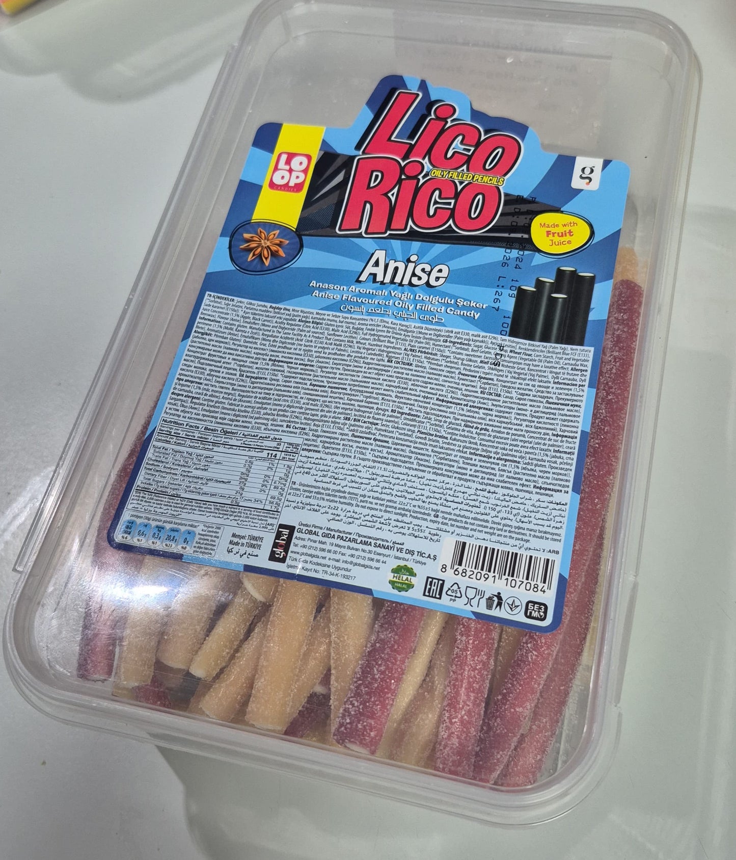 LICO RICO ANISE OILY FILLED PENCILS (100 Pcs)