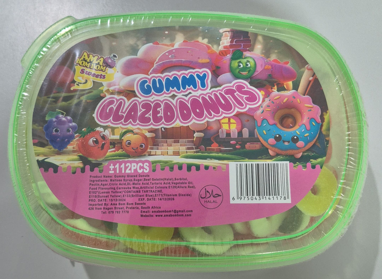 AMA BOM BOM GUMMY GLAZED DOGHNUTS (112 Pcs)