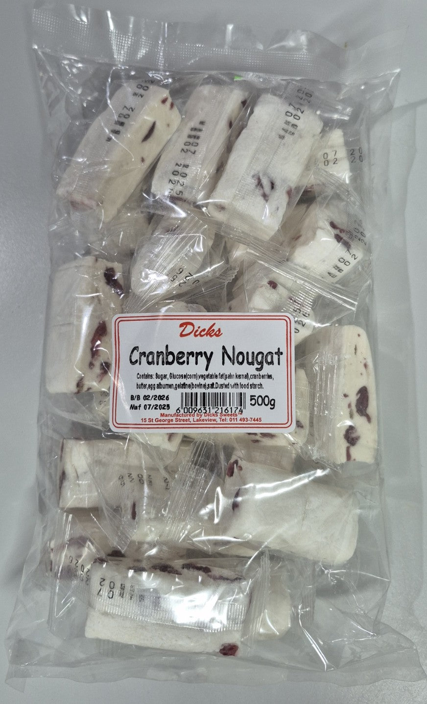 DICKS CRANBERRY NOUGAT (14+- pcs)