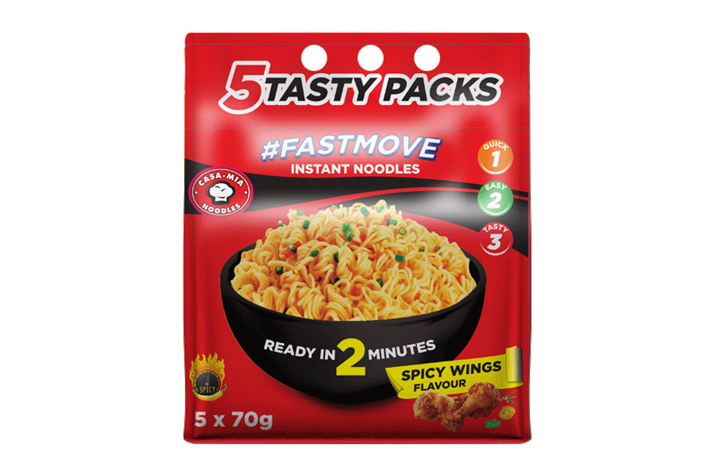 CASA MIA NOODLES SPICY WINGS 5 x 70g