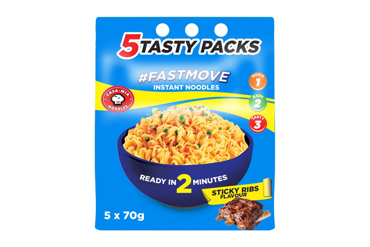 CASA MIA NOODLES STICKY RIB 5 x 70g