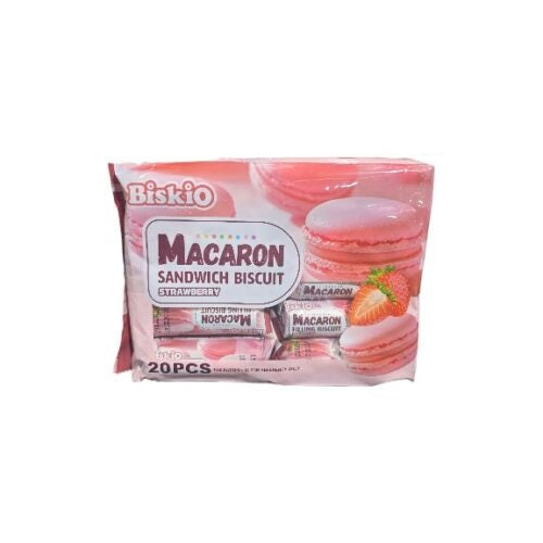MACARON STRAWBERRY SANDWICH BISCUITS  26g x 20 pcs