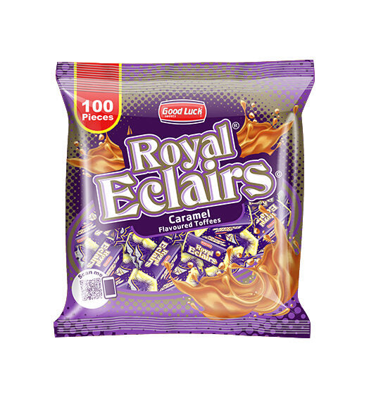GOOD LUCK ROYAL ECLAIRS CARAMEL (100 Pcs)