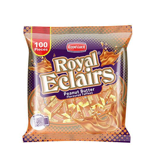GOOD LUCK ROYAL ECLAIRS PEANUT BUTTER (100 Pcs)