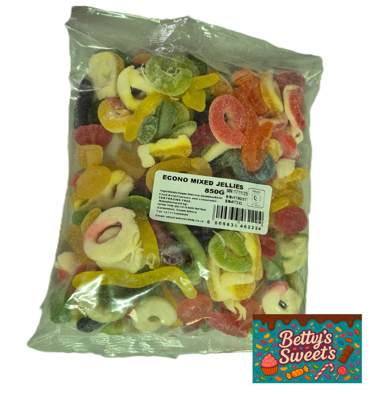 CARTOON CANDY ECONO MIXED JELLIES 850G