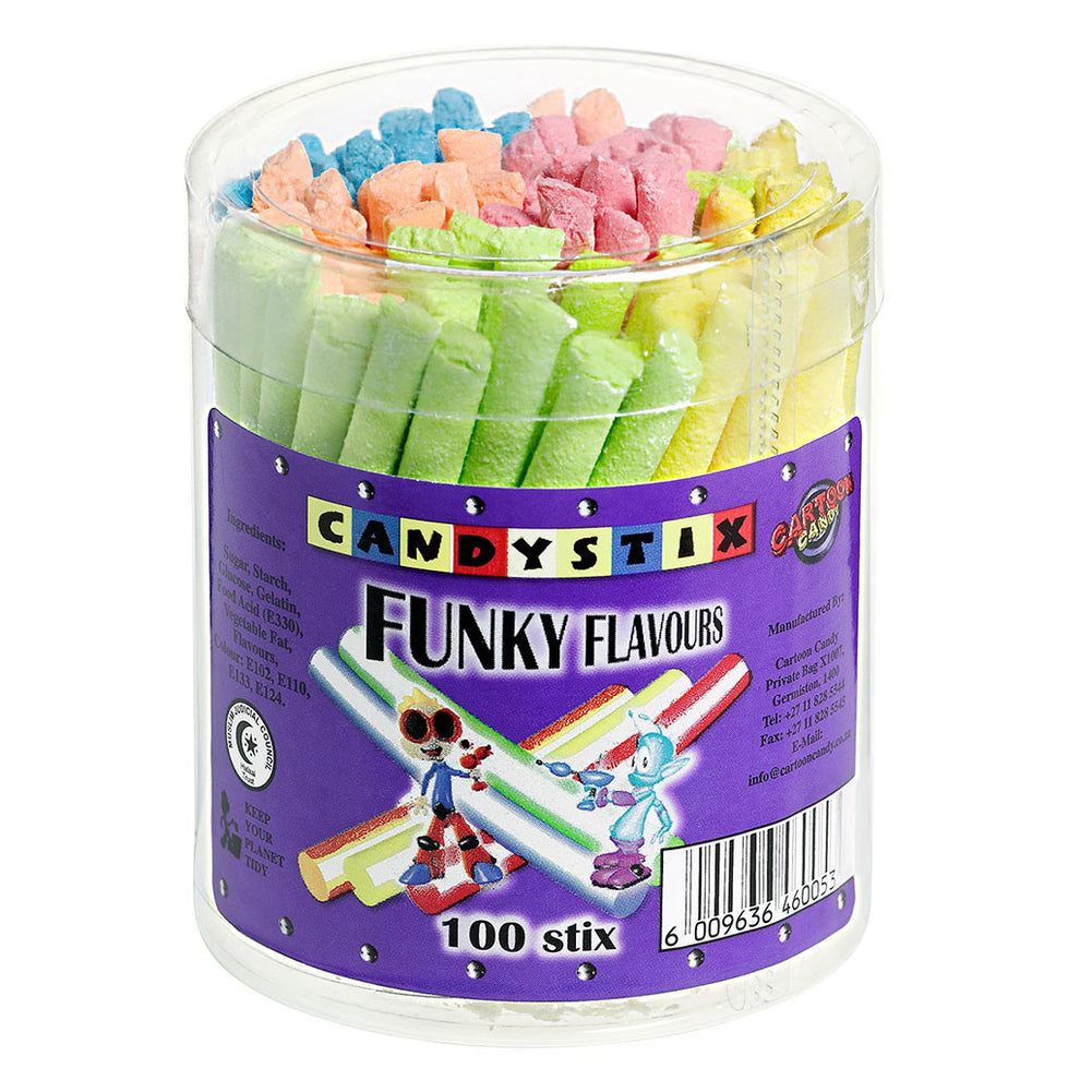 CARTOON CANDY CANDY STICK FUNKY FLAVORS (100 Pcs) – Bettys Sweets