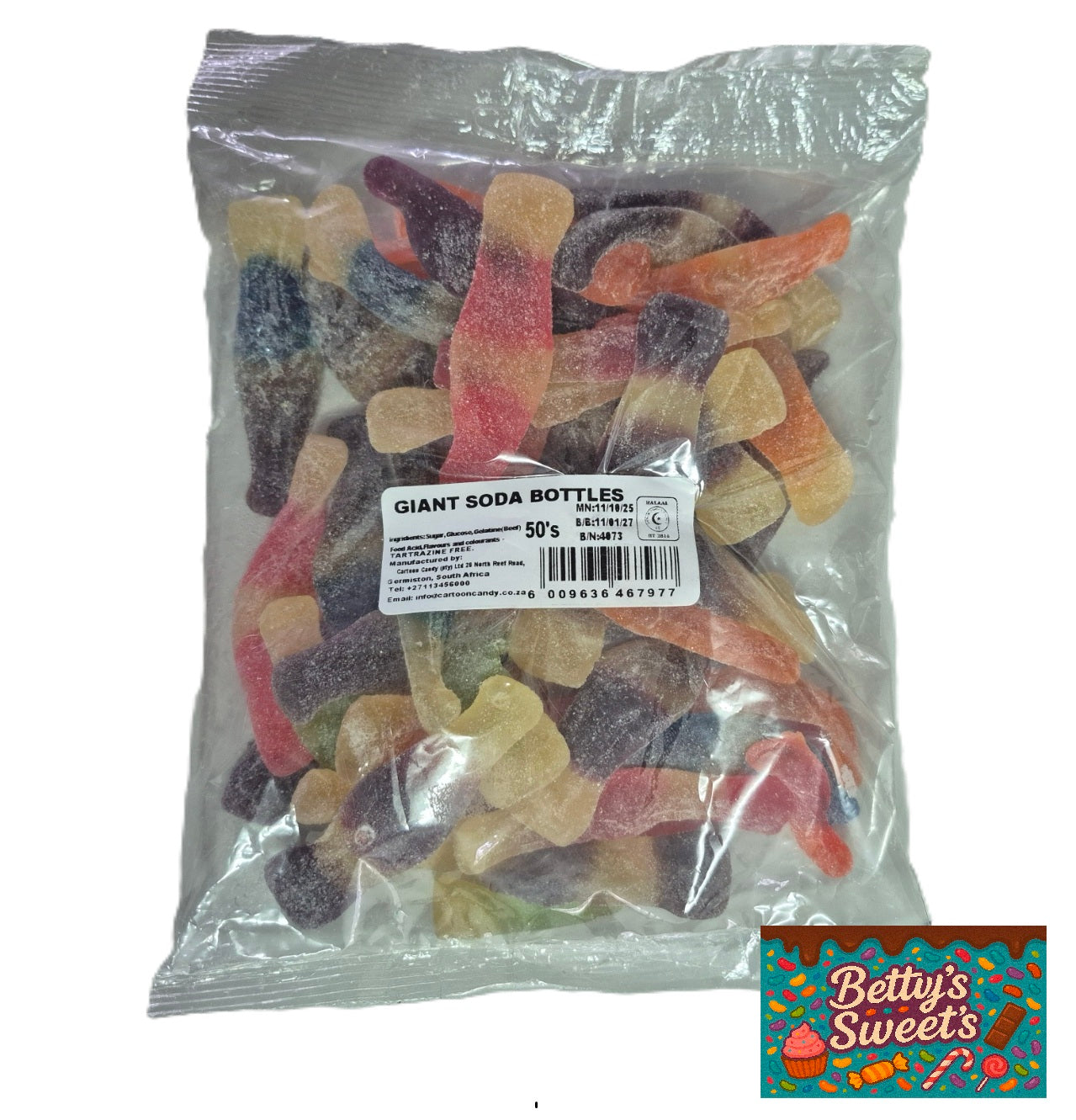 CARTOON CANDY GIANT SODA BOTTLES 50'S