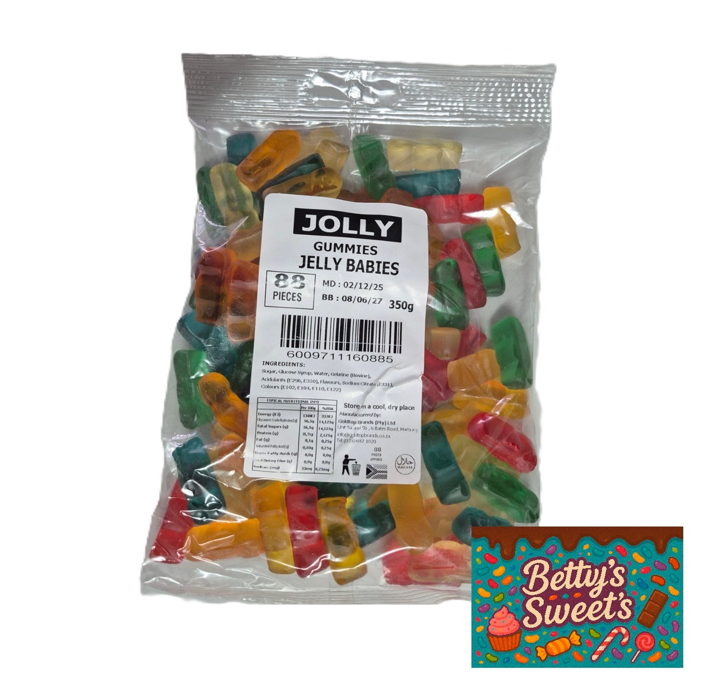 Jolly Gummies Jelly Babies 88pcs 350g