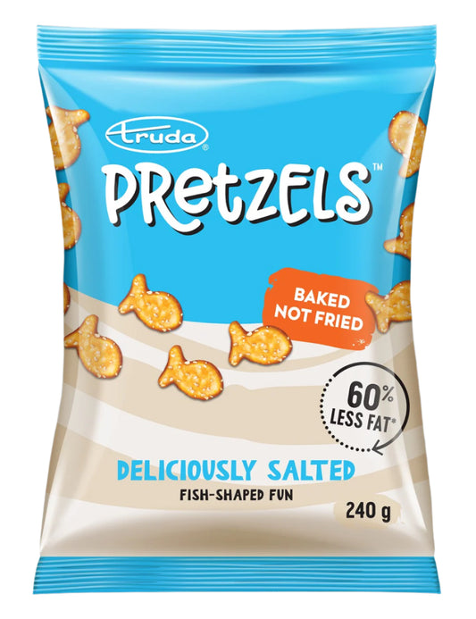 PRETZELS DELICIOUSLY SALTED FISH-SHAPED FUN 60% LESS FAT