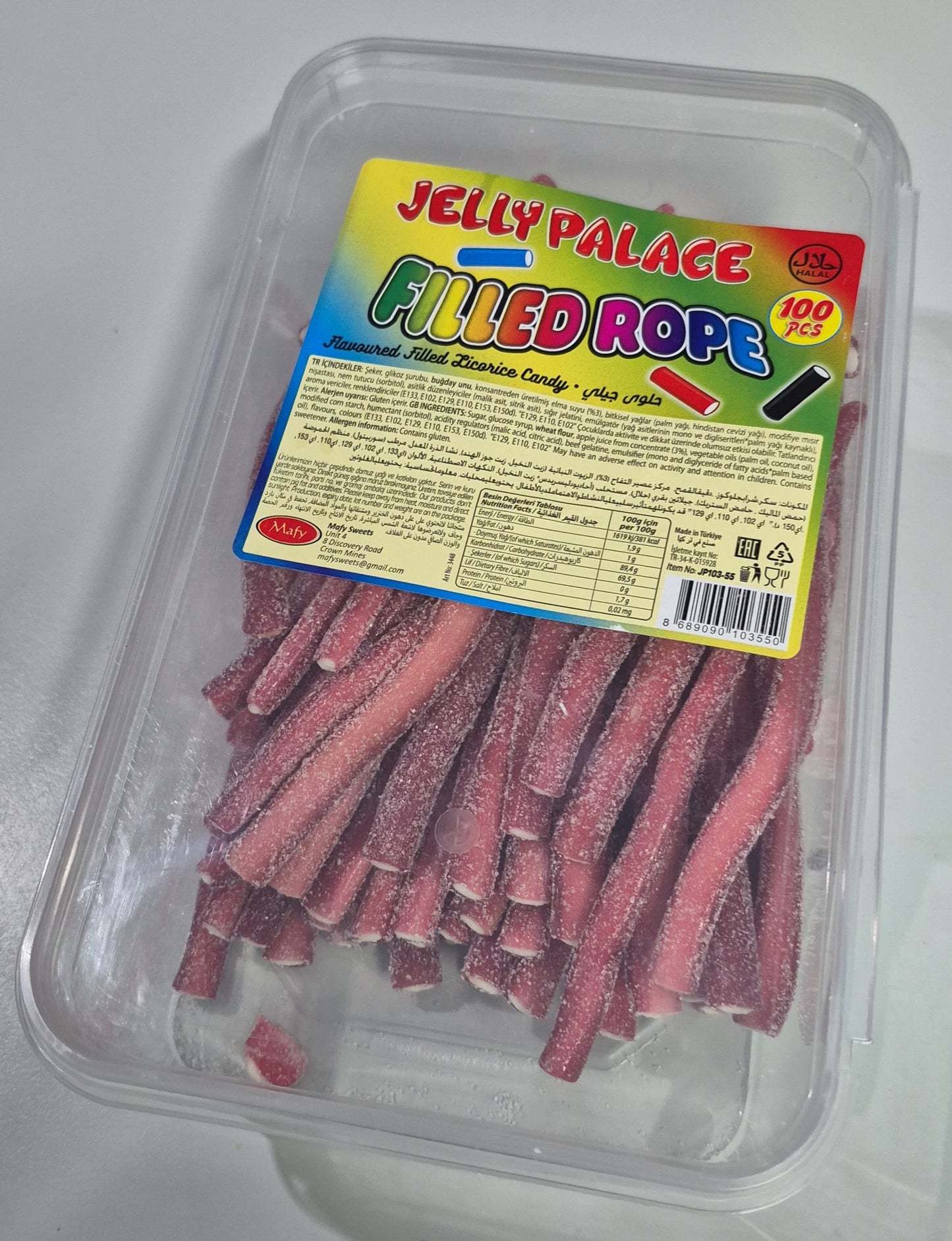 JELLY PALACE FILLED ROPE MIXED BERRY SUGAR LICORICE (100 Pcs) – Bettys ...