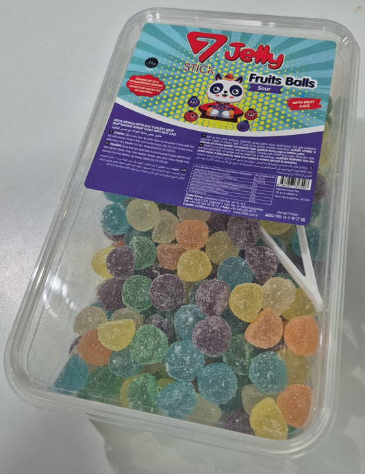 7 JELLY FRUIT BALLS SOURS 900g