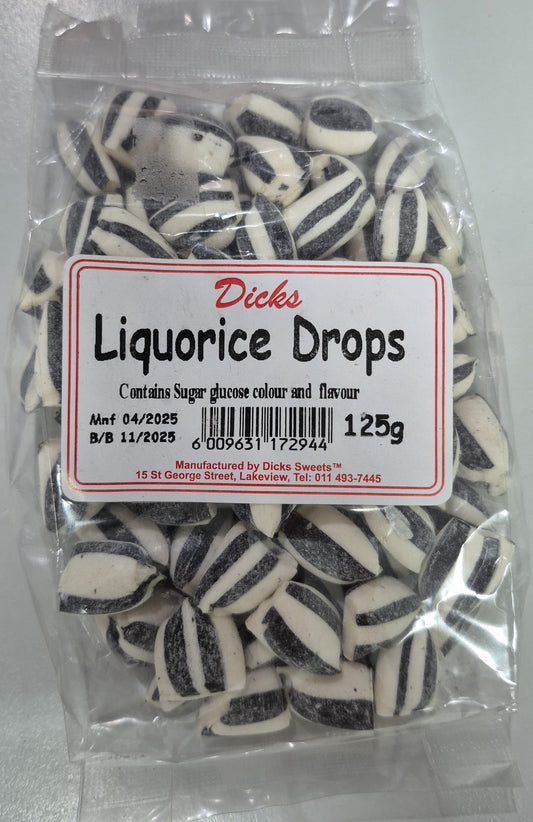 DICKS LIQUORICE DROPS 125g