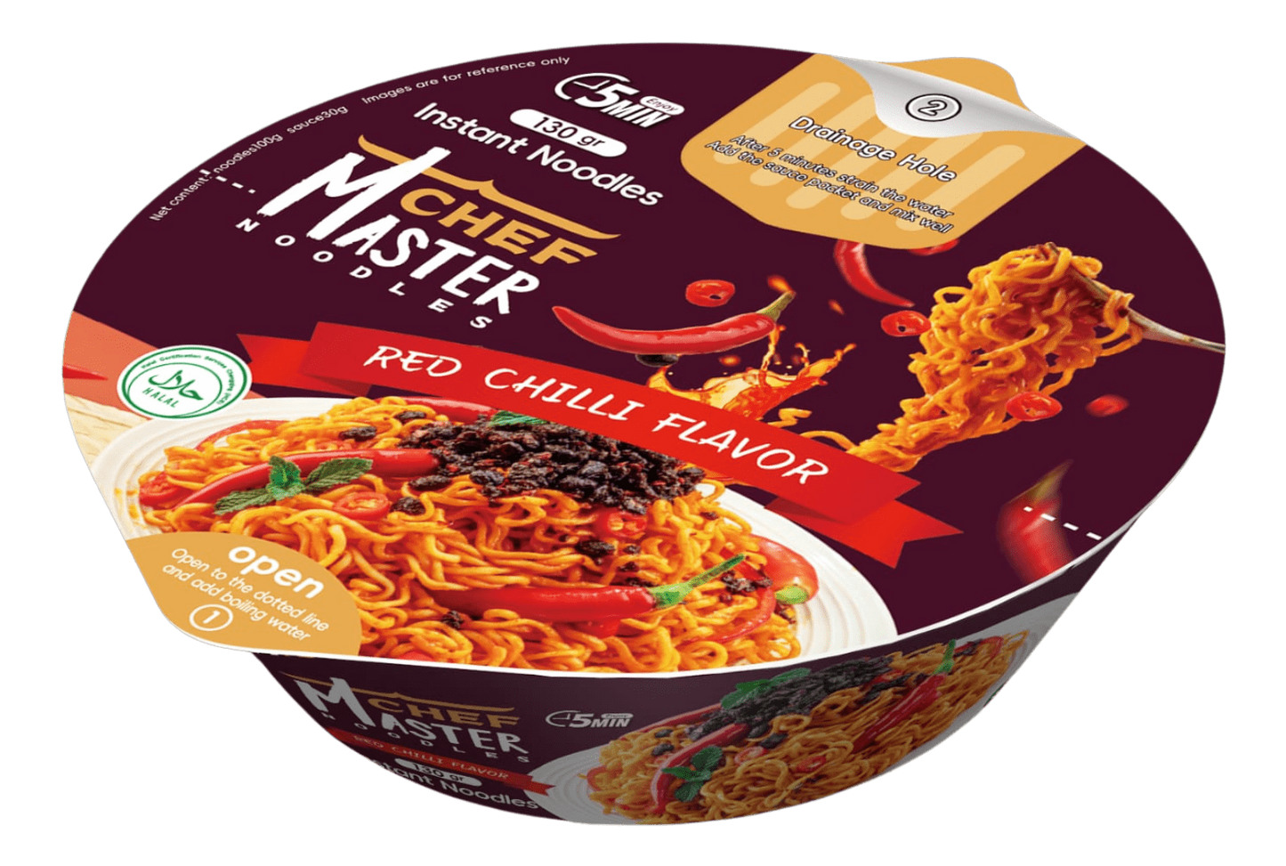 Master Chef Noodles Red Chilli Flavour Bowl 130g