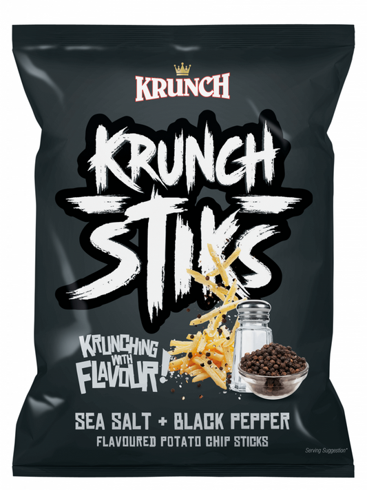 KRUNCH STIKS SEA SALT AND BLACK PEPPER 90g