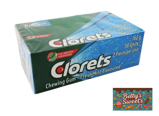 Clorets Chewing Gum - Fresh Mint Flavoured - 56 Units 162g